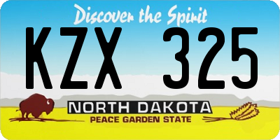 ND license plate KZX325