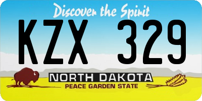 ND license plate KZX329