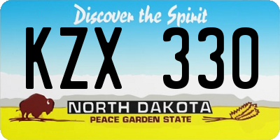 ND license plate KZX330