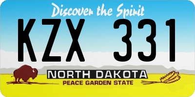 ND license plate KZX331