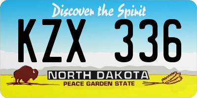 ND license plate KZX336