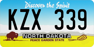 ND license plate KZX339