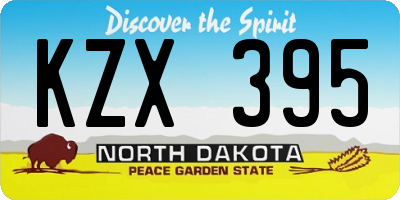 ND license plate KZX395