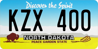 ND license plate KZX400