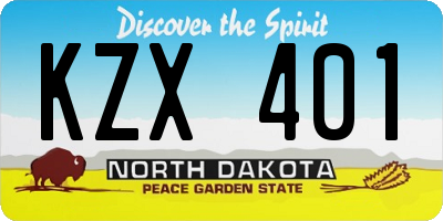 ND license plate KZX401