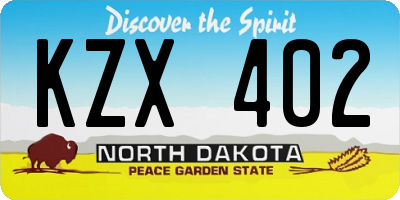 ND license plate KZX402