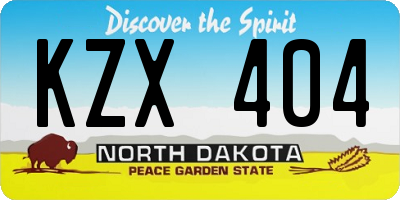 ND license plate KZX404