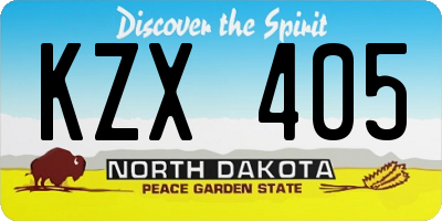 ND license plate KZX405