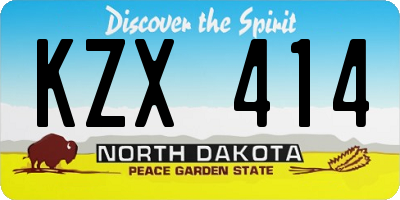 ND license plate KZX414