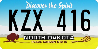 ND license plate KZX416