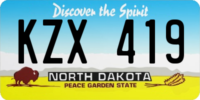 ND license plate KZX419