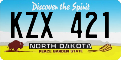 ND license plate KZX421