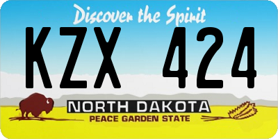 ND license plate KZX424