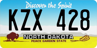 ND license plate KZX428