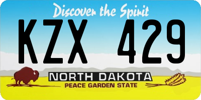 ND license plate KZX429