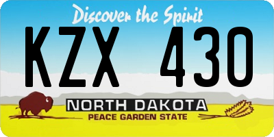 ND license plate KZX430