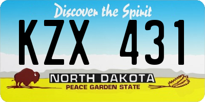 ND license plate KZX431