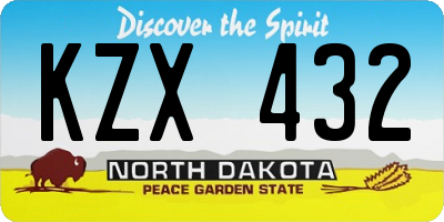 ND license plate KZX432