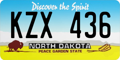 ND license plate KZX436