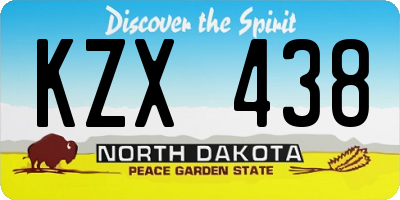 ND license plate KZX438