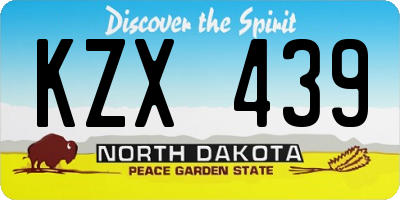 ND license plate KZX439