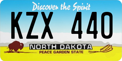 ND license plate KZX440