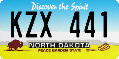 ND license plate KZX441