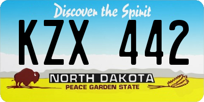 ND license plate KZX442