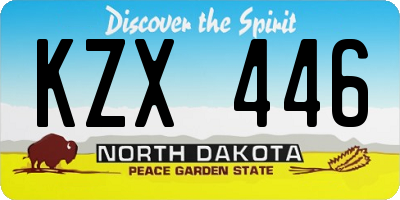 ND license plate KZX446