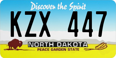 ND license plate KZX447
