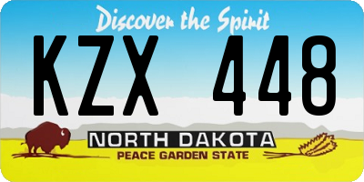 ND license plate KZX448