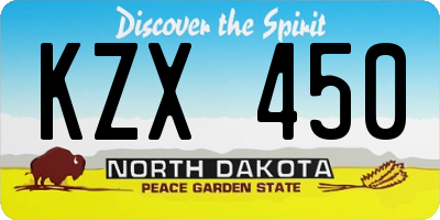 ND license plate KZX450