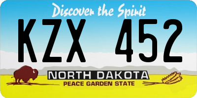 ND license plate KZX452