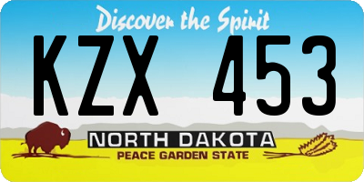 ND license plate KZX453