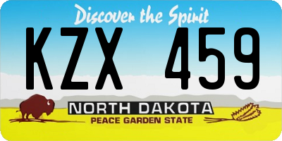 ND license plate KZX459
