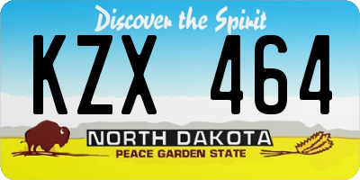 ND license plate KZX464