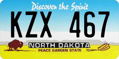 ND license plate KZX467