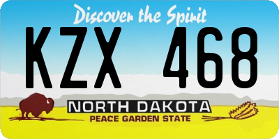 ND license plate KZX468