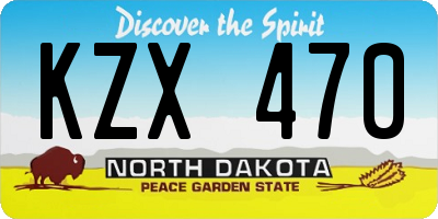 ND license plate KZX470