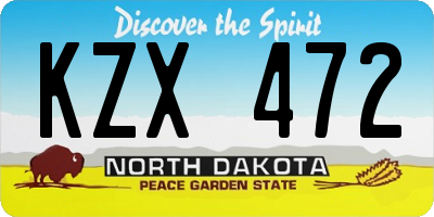 ND license plate KZX472