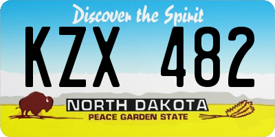 ND license plate KZX482