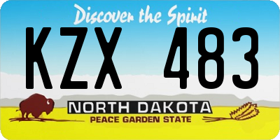 ND license plate KZX483