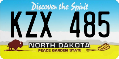 ND license plate KZX485