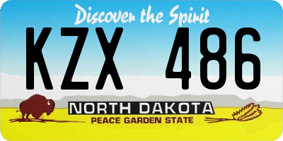 ND license plate KZX486