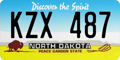 ND license plate KZX487