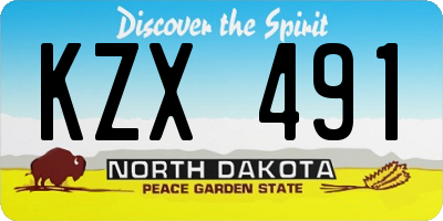 ND license plate KZX491