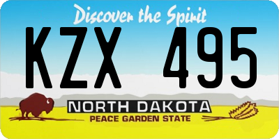 ND license plate KZX495