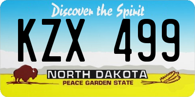 ND license plate KZX499