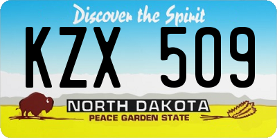 ND license plate KZX509