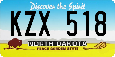ND license plate KZX518